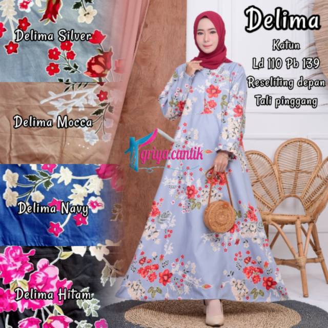 Ysf - Gamis katun jepang jumbo LD 110 (DELIMA,SUNFLOW , KAMBOJA, SUKMA)