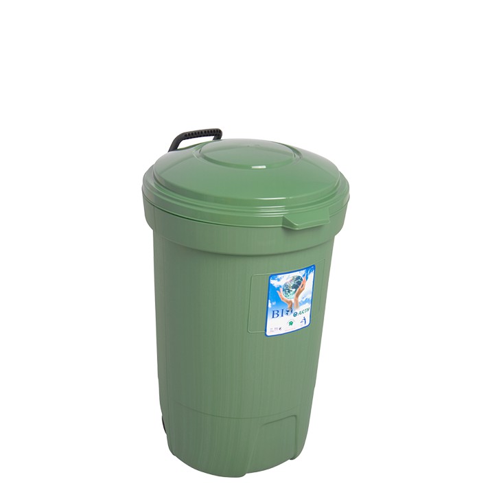 tempat sampah bulat roda 120 liter 2120 green leaf dustbin besar dan kuat