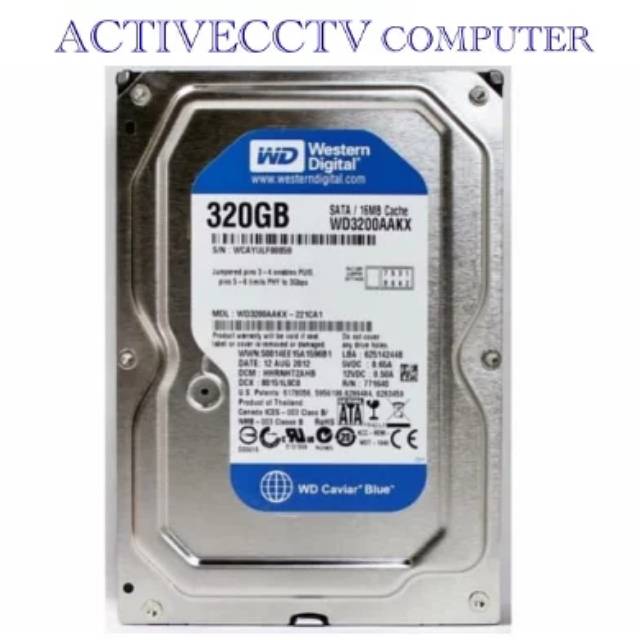 HDD HARDISK WDC WD BLUE 320GB UNTUK CCTV DVR PC KOMPUTER 35 IN 320 GB INTERNAL INCH SATA INCHI NEW