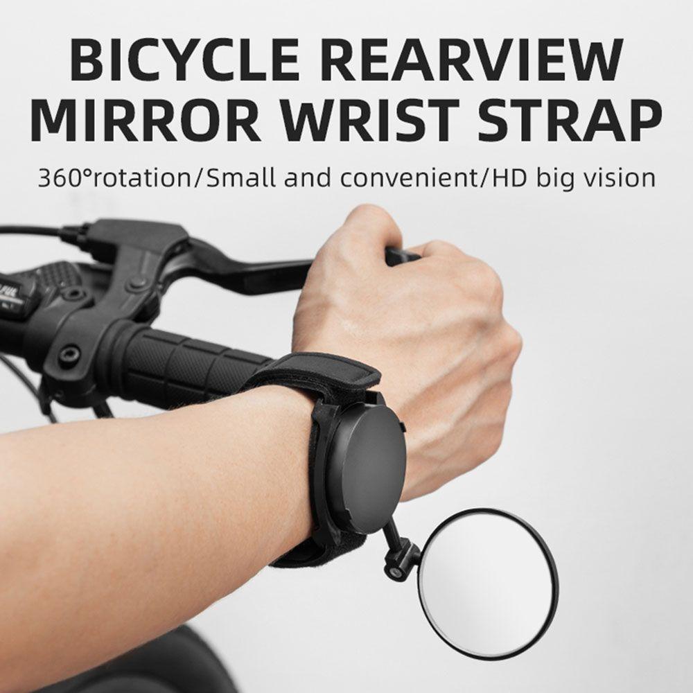 Agustinina Spion Sepeda Reflektor Sepeda Gunung Sepeda Aksesoris Lipat Spion Reflektor Arm Wrist Strap Bike Bar End Mirror