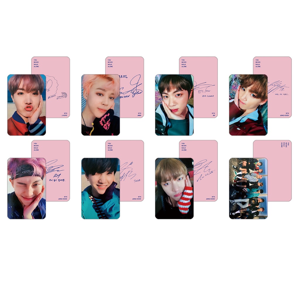 8pcs Kartu Pos Lomo Foto BTS WINGS YOU NEVER WALK ALONE SKOOL LUV AFFAIR SUGA JiMin V RM Jin Jhope