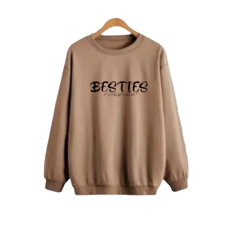 SWEATER CREWNECK JUMBO LOGO BESTIES FOREVER SIZE 2XL-3XL-4XL-5XL BISA PRIA &amp; WANITA