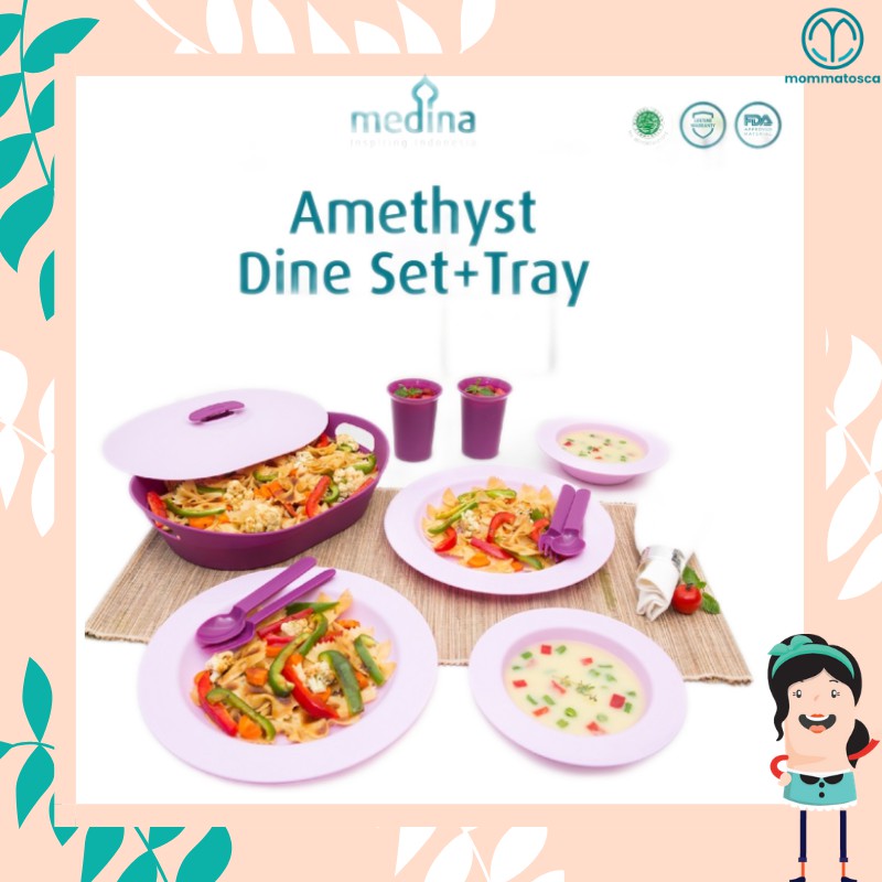 [ORIGINAL] Wadah Saji Makanan / Tempat Saji Makanan / AMETHYST DINE Set / Piring Saji Set / BPA Free