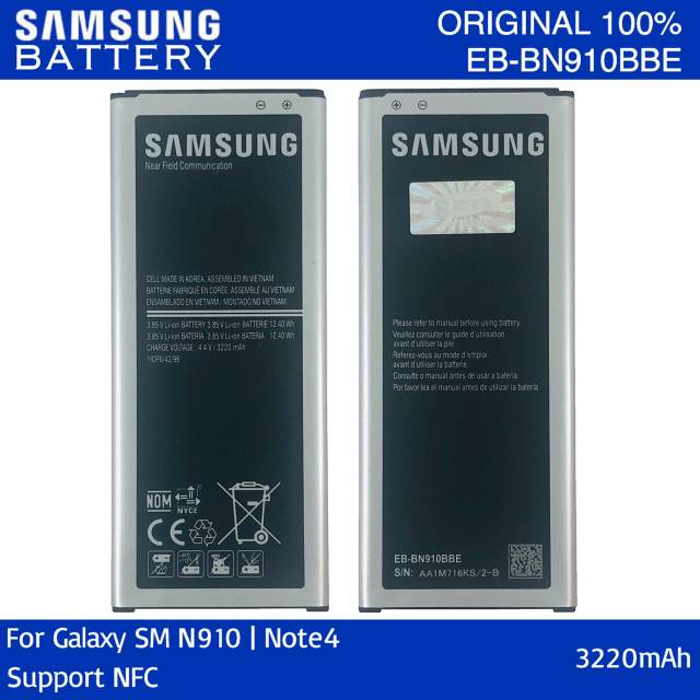 Battery Batre Baterai Samsung Galaxy Note 4 N910 Kode EB-BN910BBE Original