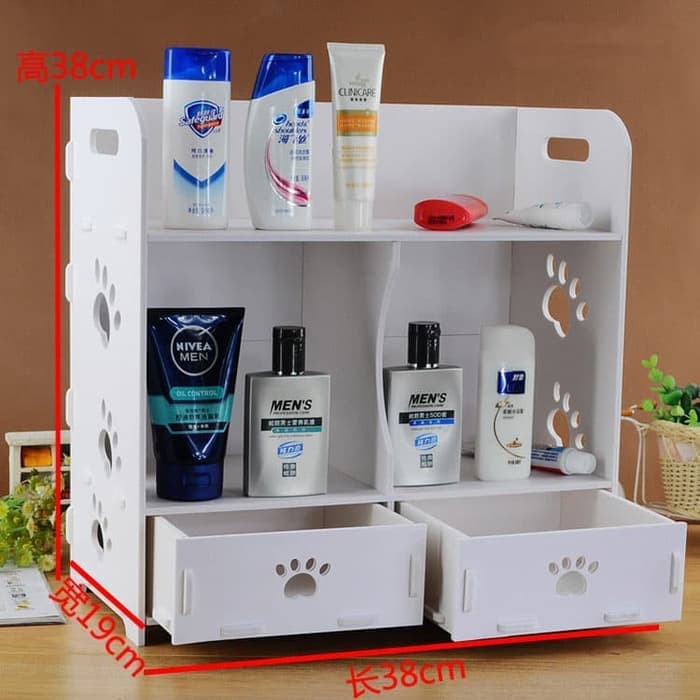 Rak  Kosmetik  Kayu Kotak WPC  Tempat Makeup DS017 Tahan Air   Rak  Kosmetik  Kayu Kotak WPC  Tempat Makeup DS017 Tahan Air