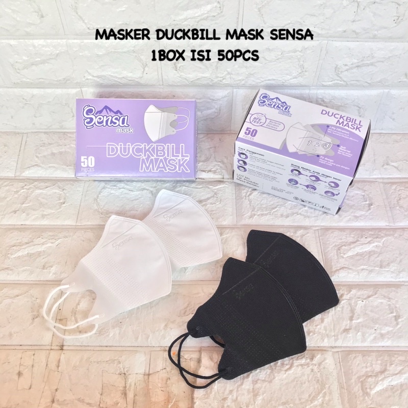 MASKER DUCKBILL EARLOOP SENSA &amp; SENSA PLUS ADA EMBOS 1BOX ISI 50PCS