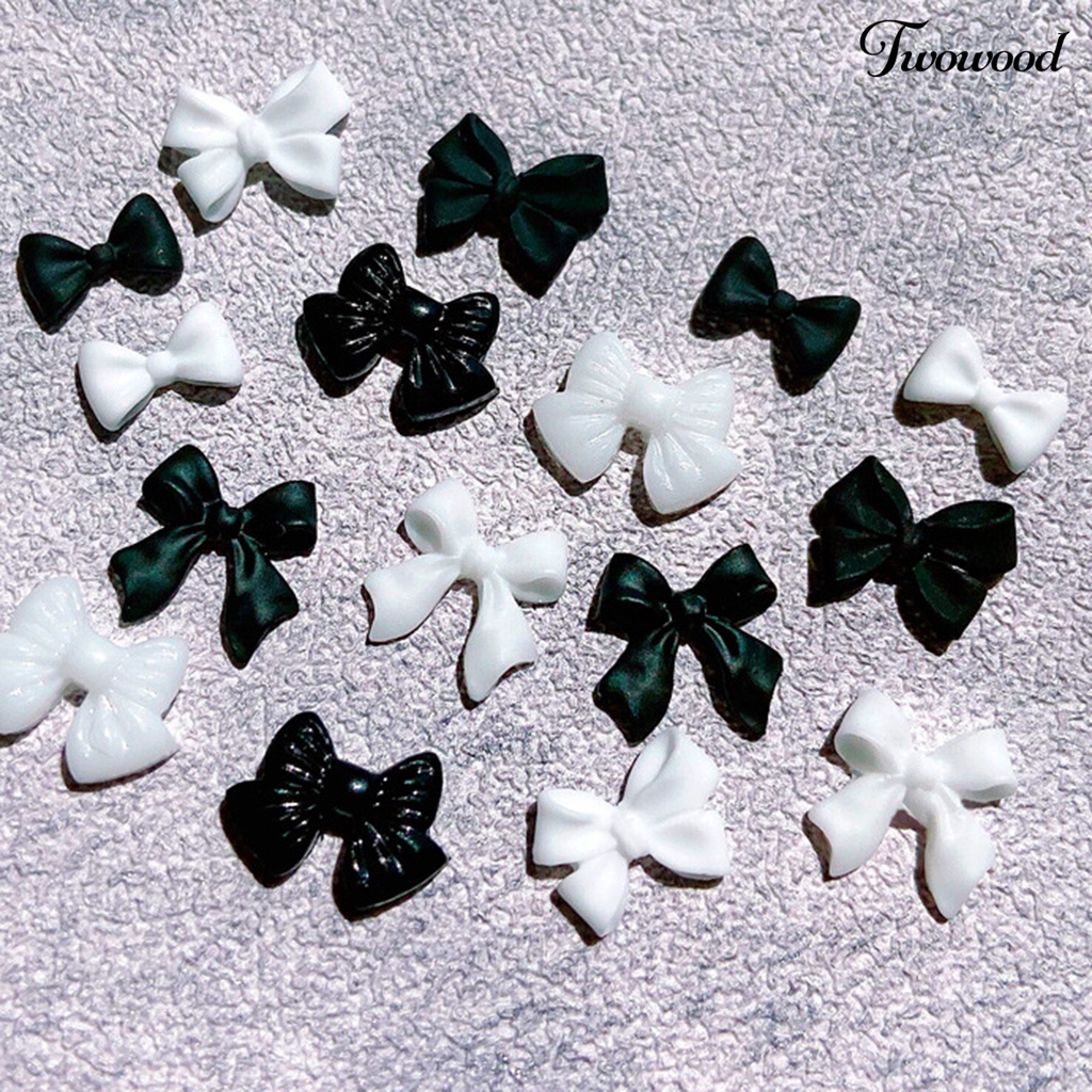 Twowood 50Pcs / Set Ornamen Pita Mini 3D Untuk Dekorasi Nail Art