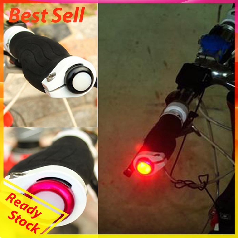 1 Pair Bicycle Handlebar Light LED Bar End Plugs Safety Warning Signal Lamp