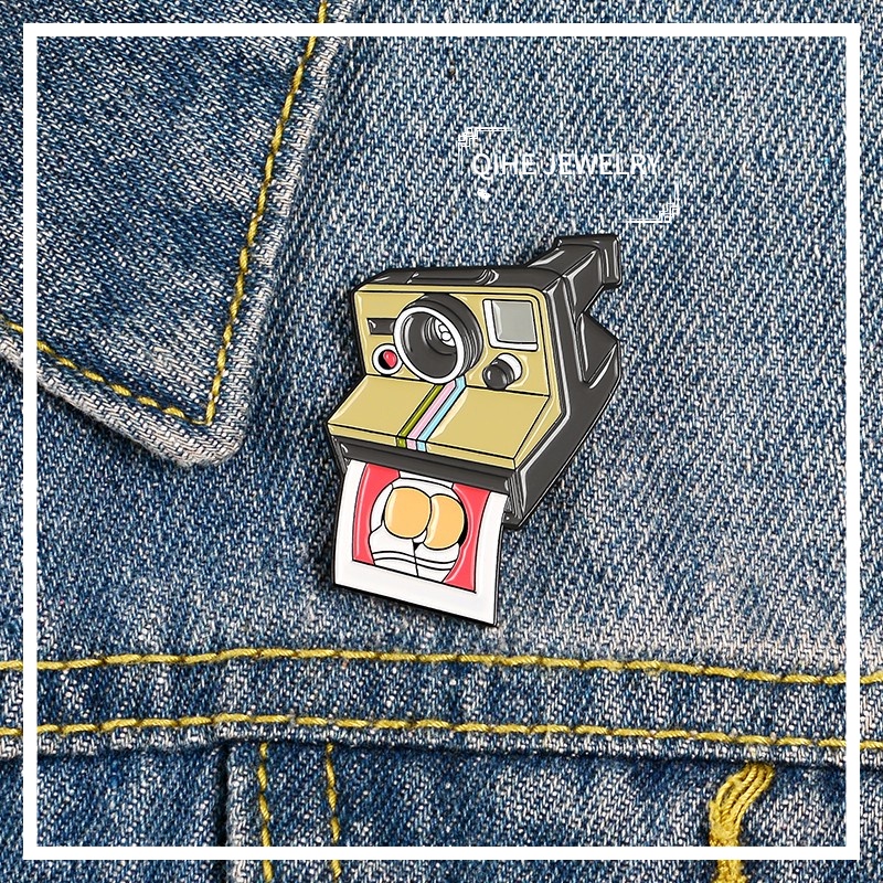 Bros Pin Enamel Bentuk Kamera Foto Untuk Hadiah Anak