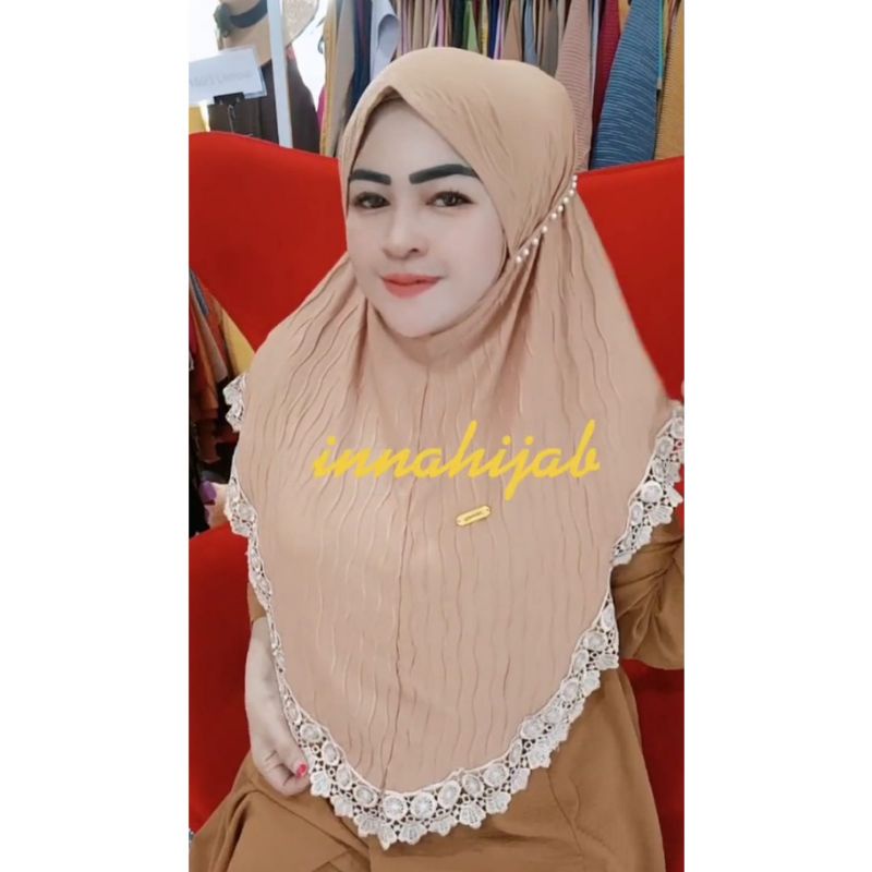 JILBAB HIJAB BERGO INSTAN INNA PLISKET TALI RENDA ORI ASSYFA