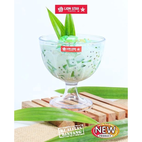 Mangkok Gelas Mug Es Campur Es Buah Bening Transparan Plastik Bulat 500ml Lion Star Velina Cup GL-59