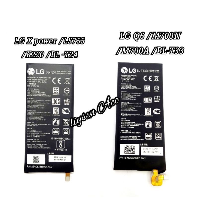Baterai LG Q6/BL-T33 /baterai LG Xpower BL -T24 ORIGINAL....