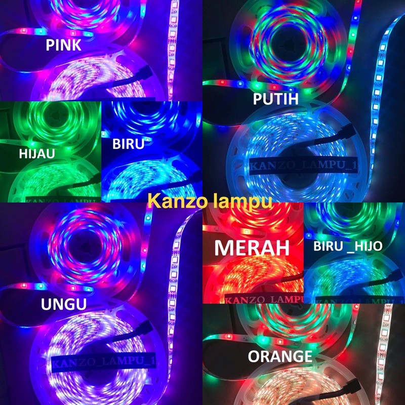 KANZO/Led strip 3528 RGB warna warni 5050 RGB 5METER/10meter  LED STRIP RGB