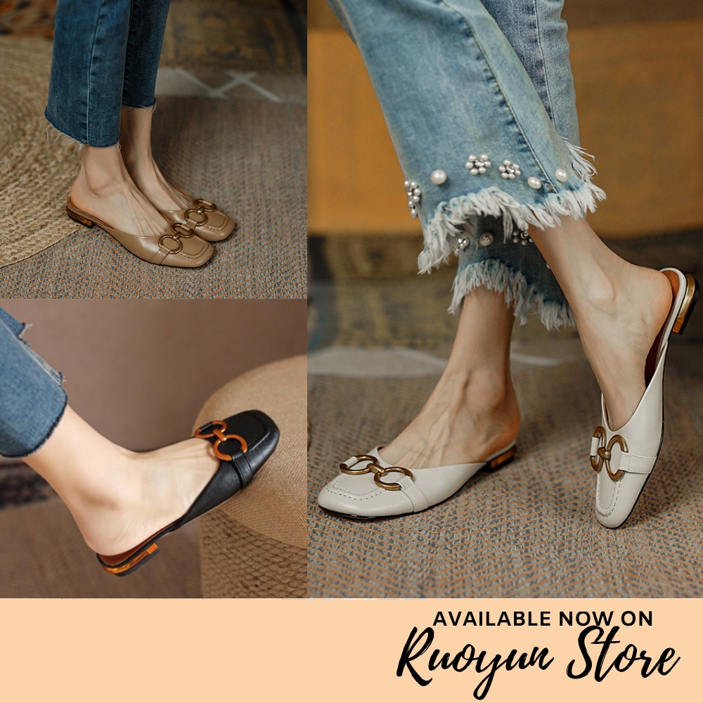 RYS - Simple Ring Sepatu Slip On Wanita Fashion Casual / Kantor - Ori Import