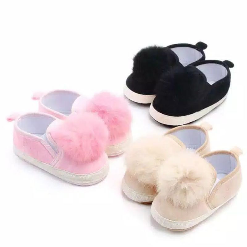 Sepatu prewalker Pw fantofel pom-pom