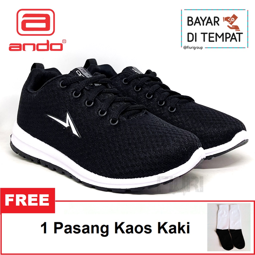 FIURI - ANDO ORIGINAL - WIENA 37-40 HITAM PUTIH - SEPATU SNEAKERS SPORT KANVAS SOL KARET ANAK PEREMPUAN - SEPATU KETS TRENDY WANITA - SEPATU OLAHRAGA LARI FITNES SENAM KERJA KULIAH SEKOLAH SD SMP SMA BERTALI CEWEK MURAH PROMO DISKON BONUS KAOS KAKI