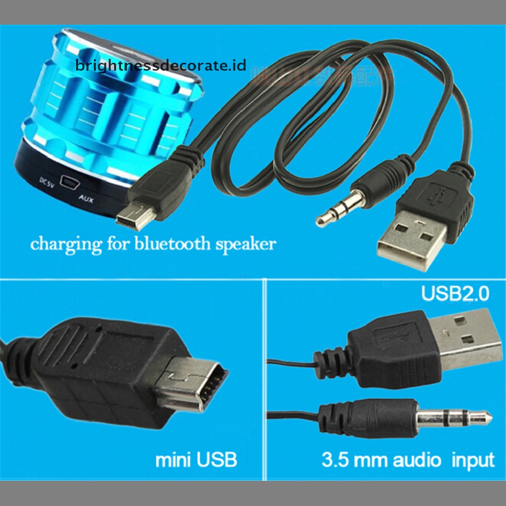 Kabel Audio Usb 2.0 To Mini Usb Male To 3.5mm Untuk Handphone