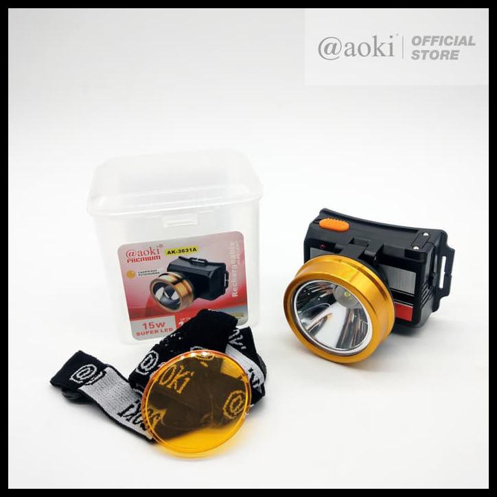 SENTER KEPALA 15W 2 LENSA AOKI AK 3631A