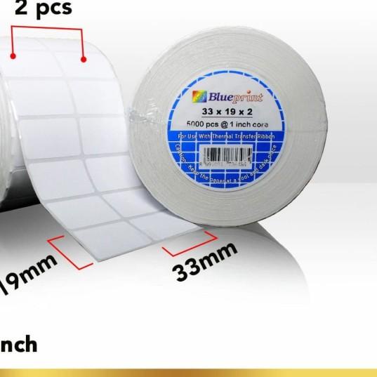 

Sticker label Bare 33x19mm 2 Line Semi Coated BLUEPRINT isi 5000Pcs