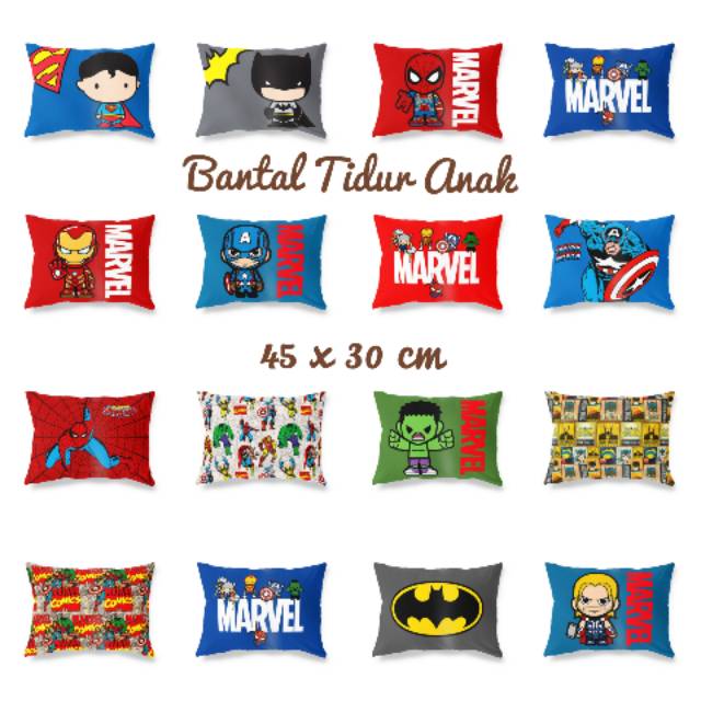 BANTAL TIDUR ANAK PRINT MOTIF CUTE SUPERHERO SERIES 45X30 CM