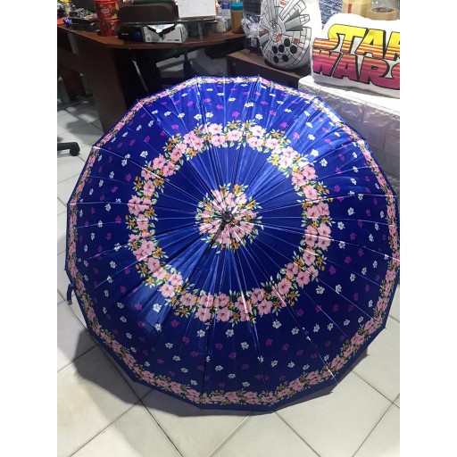 Az - Payung Golf Satin / Payung Umbrella Motif Bunga Tersedia Varian Murah