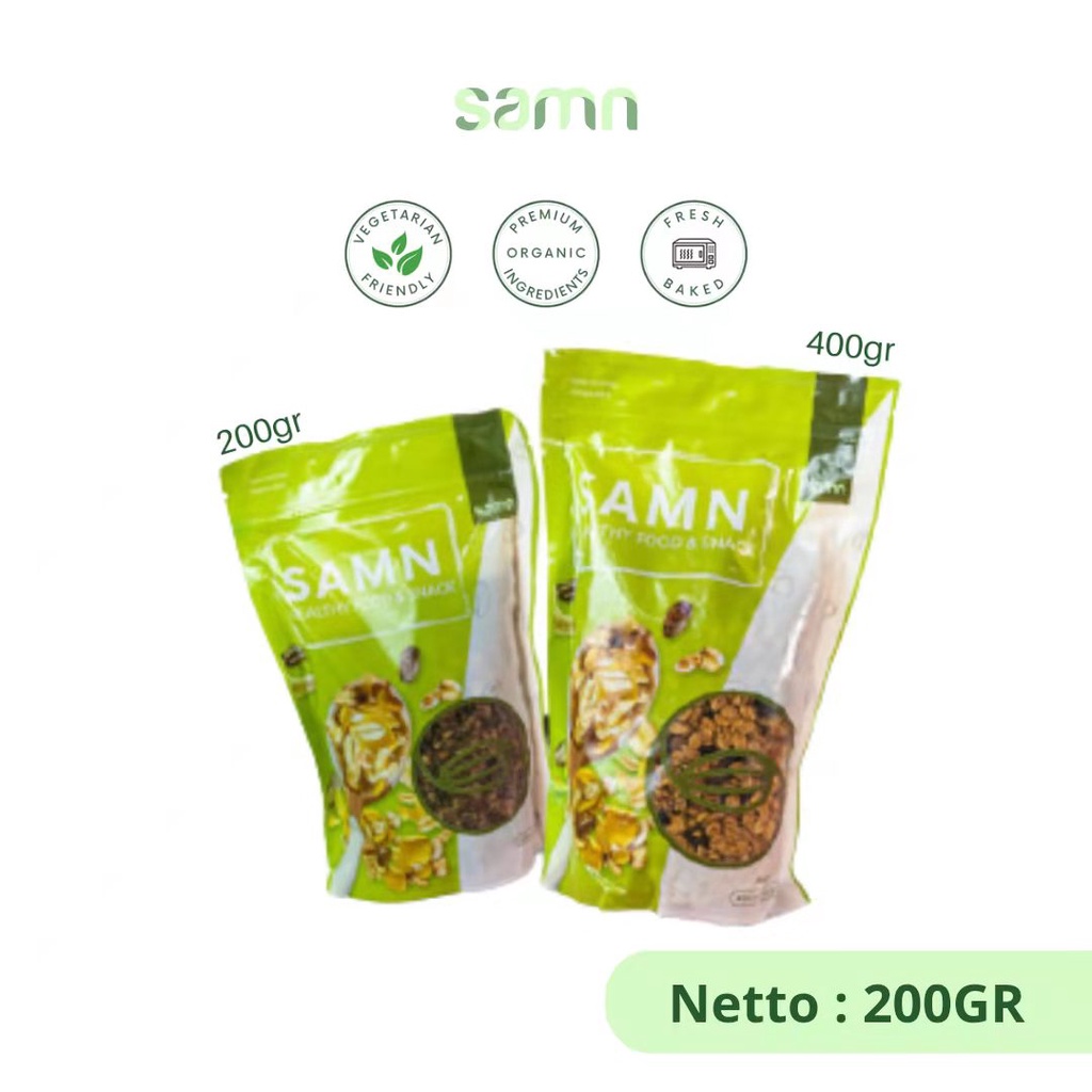 

SAMN FOOD Granola Sereal 200 GR Cemilan Asi Booster Cemilan Diet Sehat Cemilan Sehat Anak BONUS FACE SHILED TERBATAS