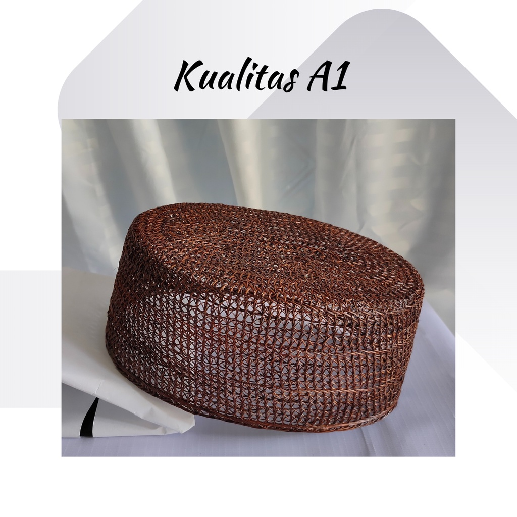 KOPIAH RESAM | KUALITAS A1 | ASLI BANGKA BELITUNG PECI MALAYSIA JANGANG ASLI ORIGINAL ANYAMAN