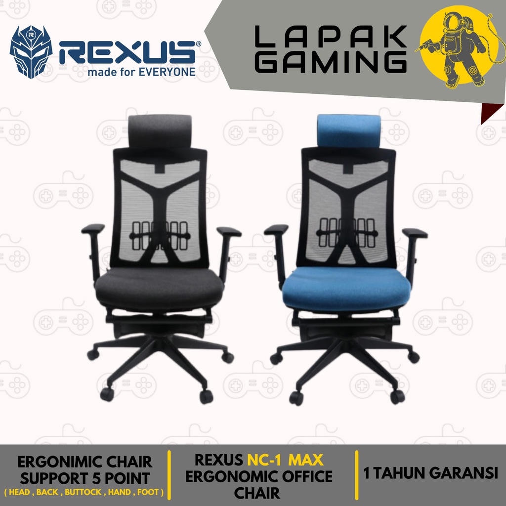 Rexus NC1 Max / NC-1 Max Ergonomic Office Chair With Footrest