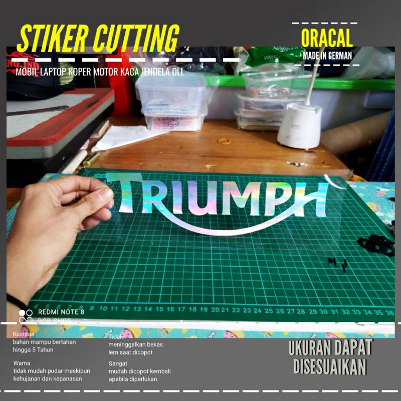 STIKER TRIUMPH CUTTING BAHAN ORACAL CUSTOM