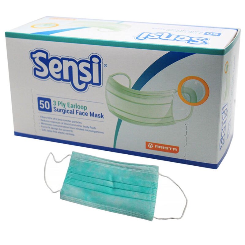 Sensi 3ply Earloop Surgical Face Mask isi 50pcs