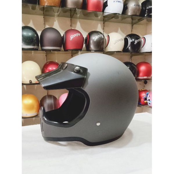 Fino Helm Cakil Warna Abu Doff Berlabel SNI Bisa COD Free Packing Kardus dan Bubble Wrap