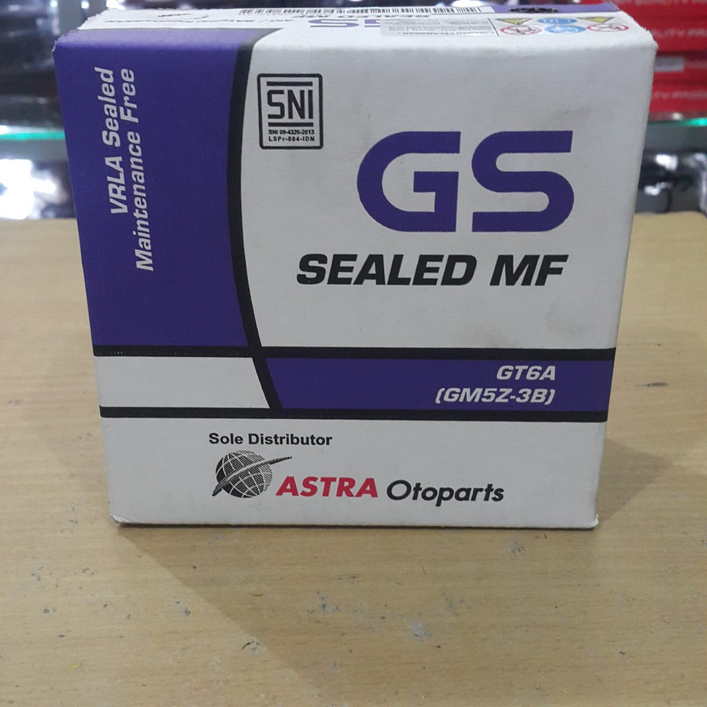 Jual Aki Motor GS GM5Z-3B GT6A MF ASTRA kering motor mio sporty jupiter