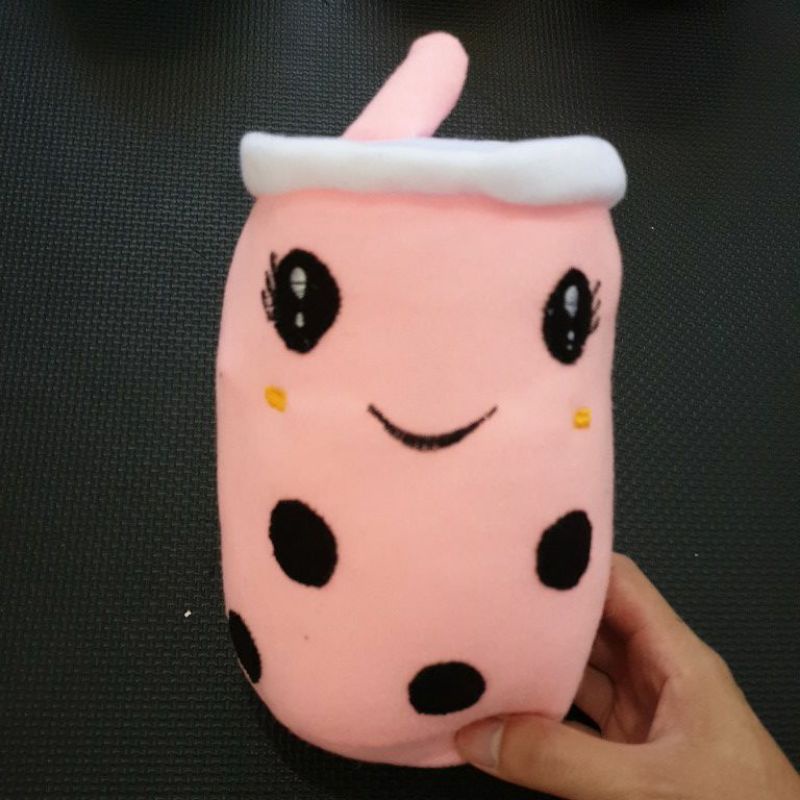 Pop It Boba Cup Macaron & Boneka Boba 25cm | Popit Makaron Boba-BOBA 25CM (PINKMUDA)