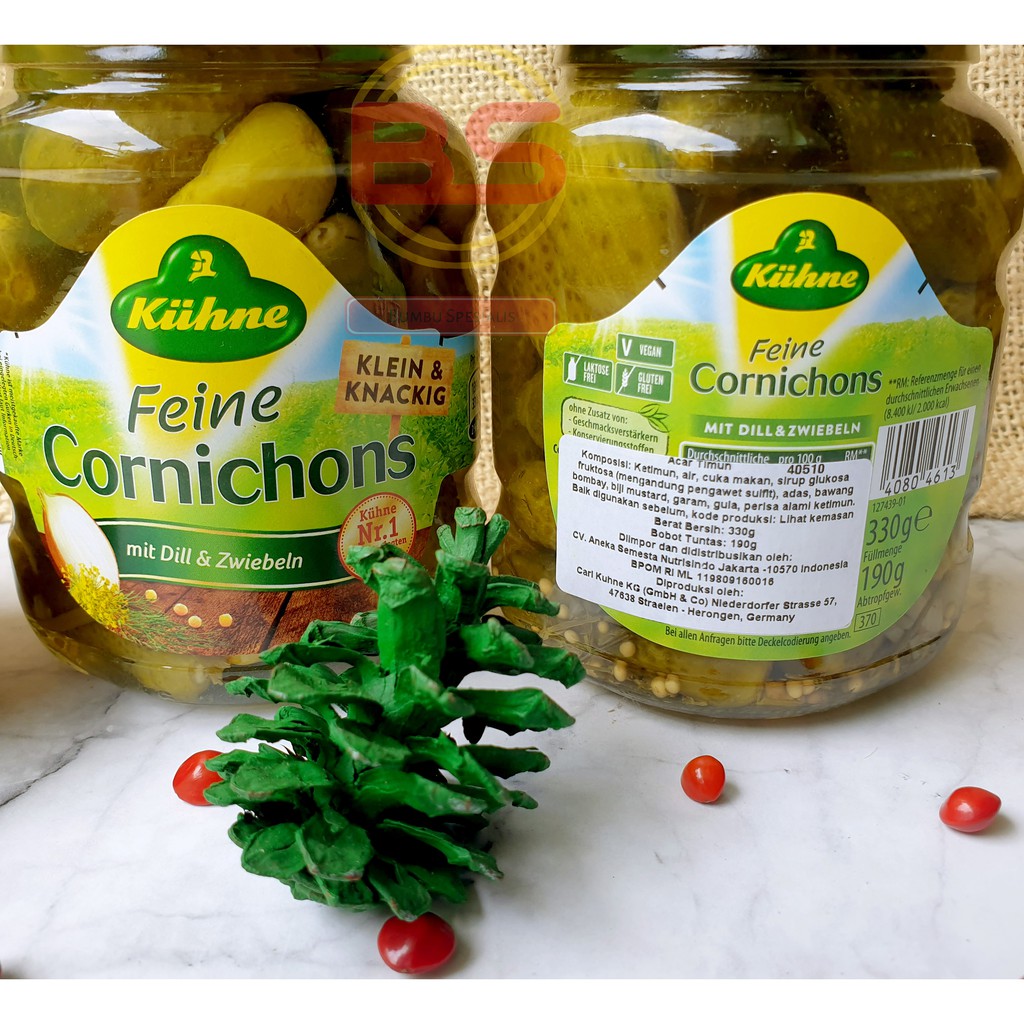 KUHNE - Feine Cornichons / Acar Timun khas Jerman 330gr