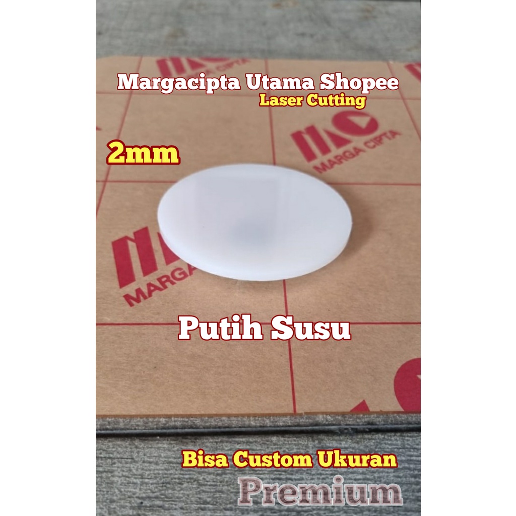 Premium Premium Acrylic Putih Susu 2mm Diameter 4cm Akrilik Laser Cutting Bulat Potongan