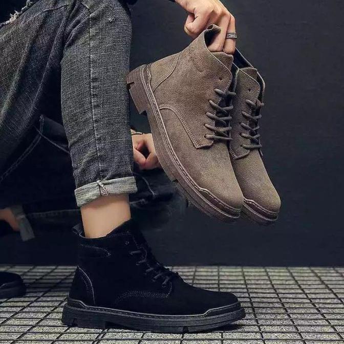 New Arrival - Sepatu boots casual pria import korea style kulit