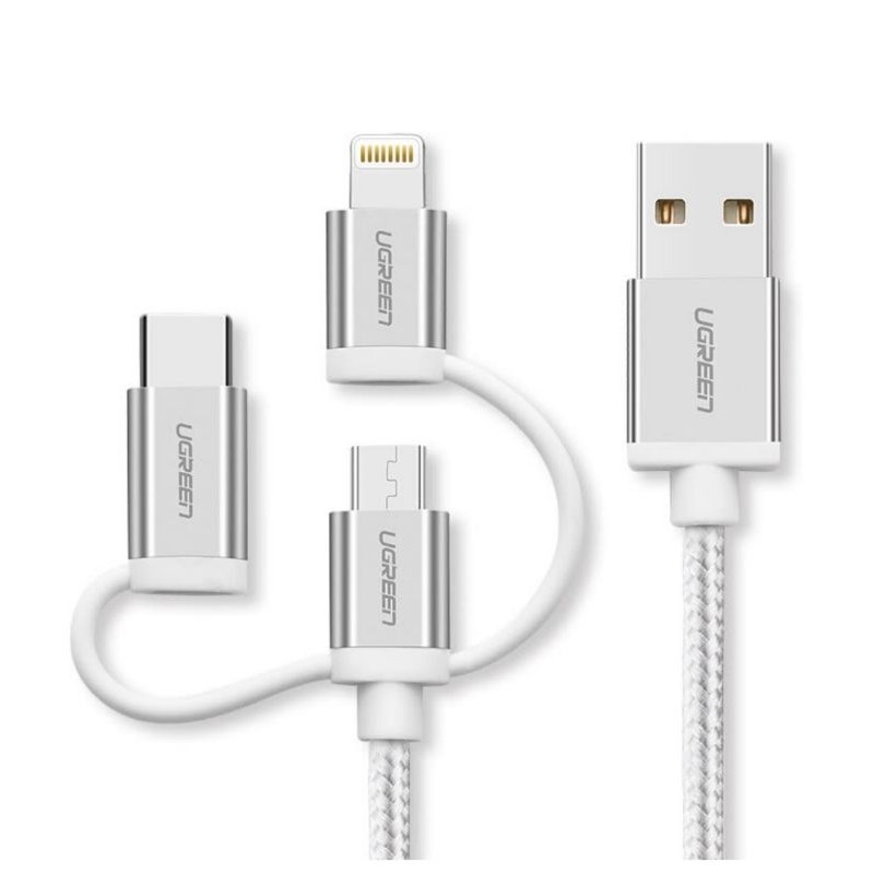 Ugreen 3 in 1 USB Cable Lightning Mfi Certified Type C Micro USB