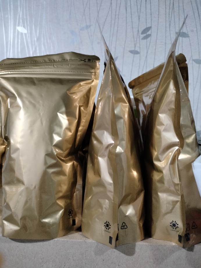 Standing Pouch Alumunium Foil Klip / Clip 500 G Full Gold  Emas 14x23 Promo Isi 100