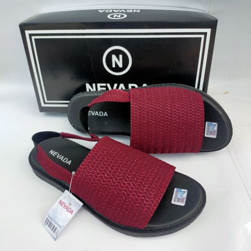 sandal slop rajut nevada / sandal tali Nevada / sandal rajut import wanita