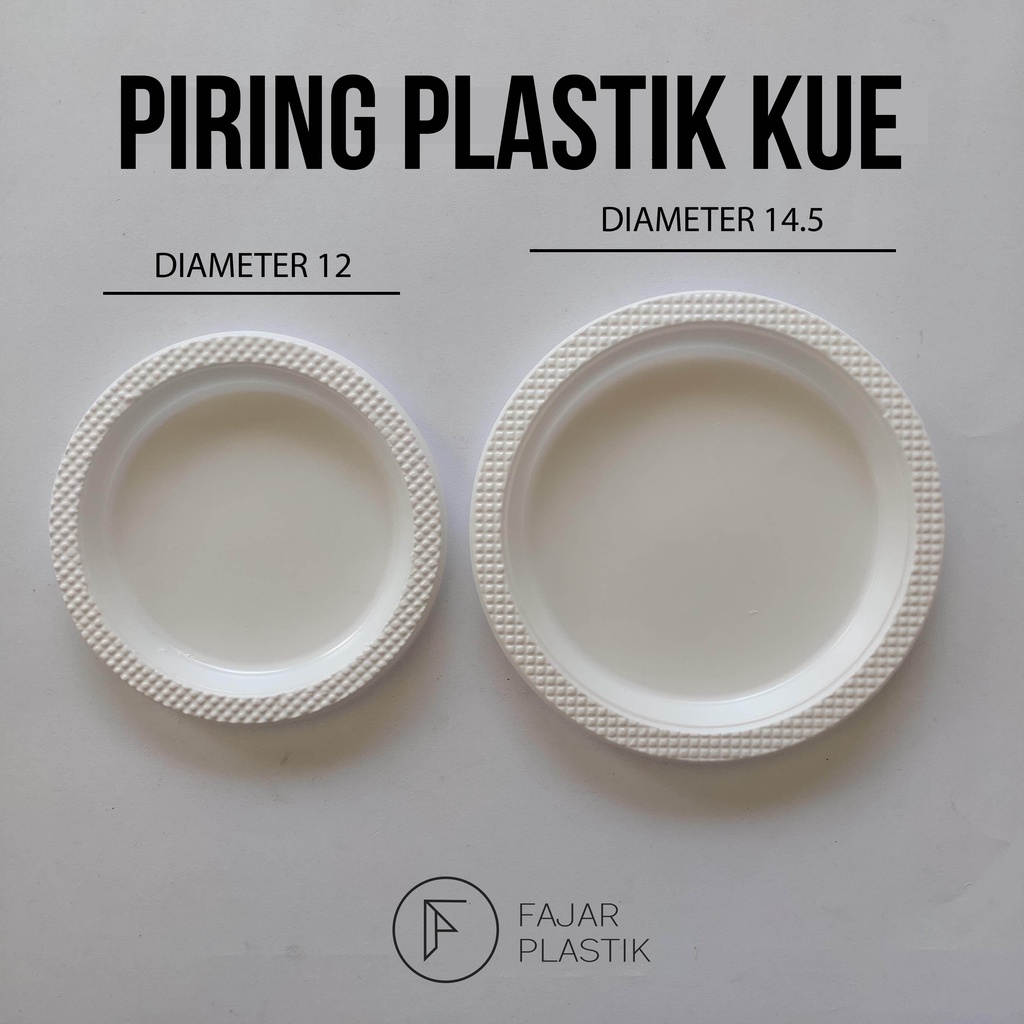Piring Plastik/Piring Kecil/Piring Kue/Piring Buah/ Piring Putih Susu/Piring Plastik Putih Ukuran 12