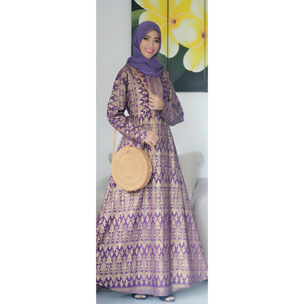 gamis  busui terlaris shifa purple katun prada ungu dewasa bali