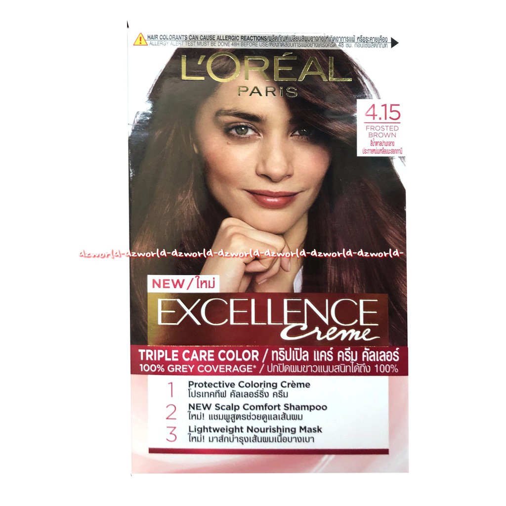 L'oreal Paris 4.15 Frosted Brown Excellence Creme Cat Rambut Coklat Loreal