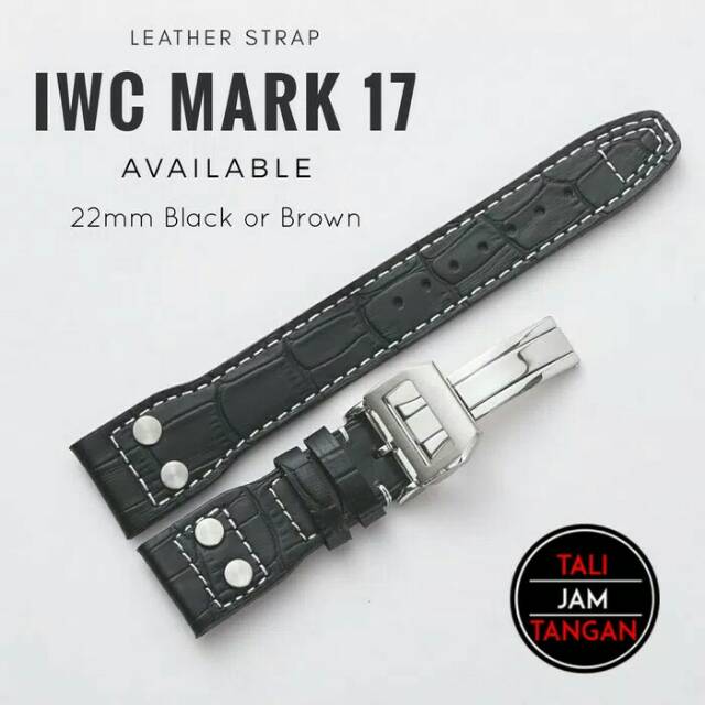 Tali Jam Tangan IWC Mark 17 22mm Kulit Asli Import