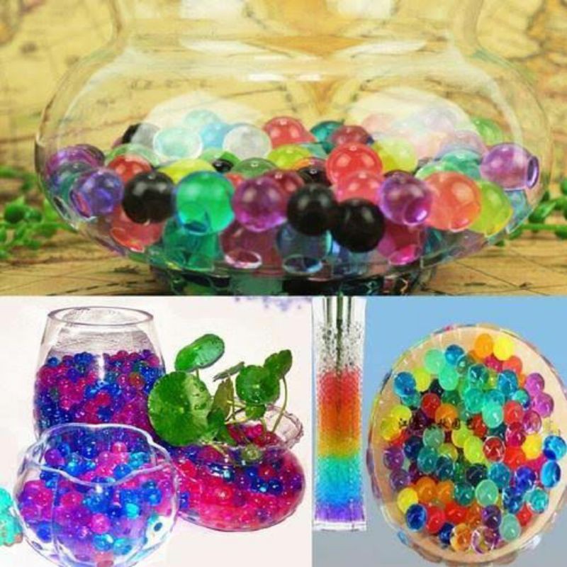 Hidrogell jellyball 1 warna untuk menghias pot bunga rendam