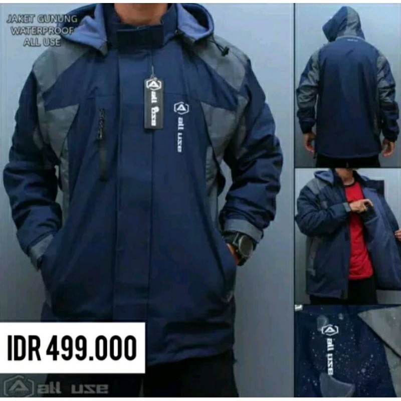 JAKET GUNUNG PRIA OUTDOOR WATERPROOF ORIGINAL ALL USE ANTI AIR