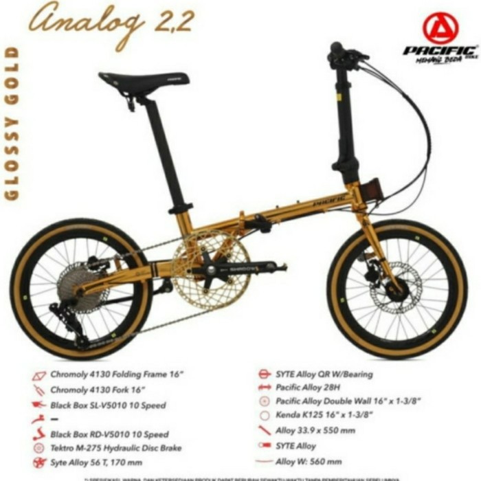 ⚡PROMO 5.5 Big Sale⚡ Pacific Sepeda Lipat Chromoly ANALOG 2.2 16inch