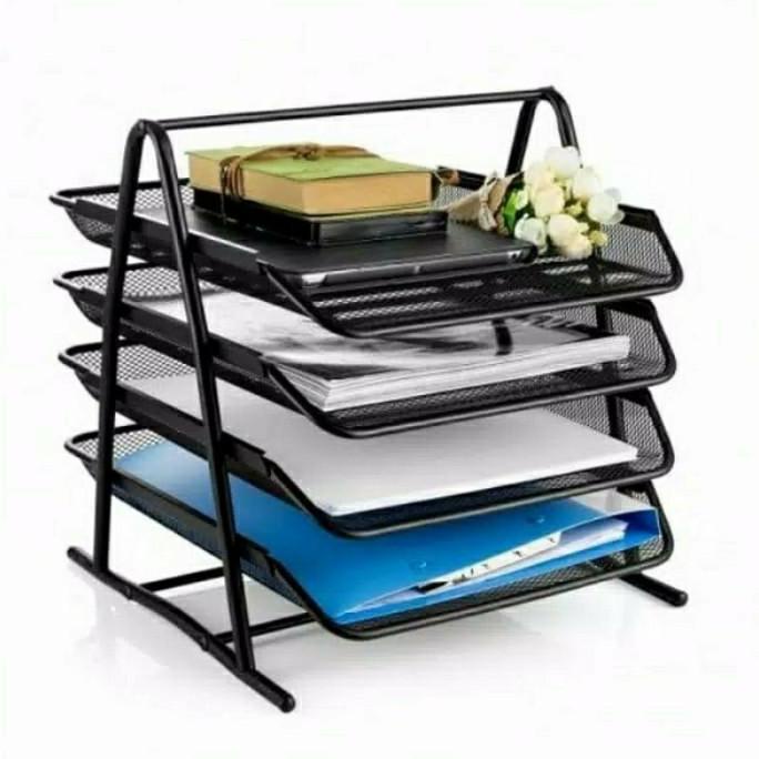 

Office & Stationery | Document Organizer | Elevated Tray Besi 4 Susun / Rak Dokumen Kertas Besi 4 Susun | Best Seller