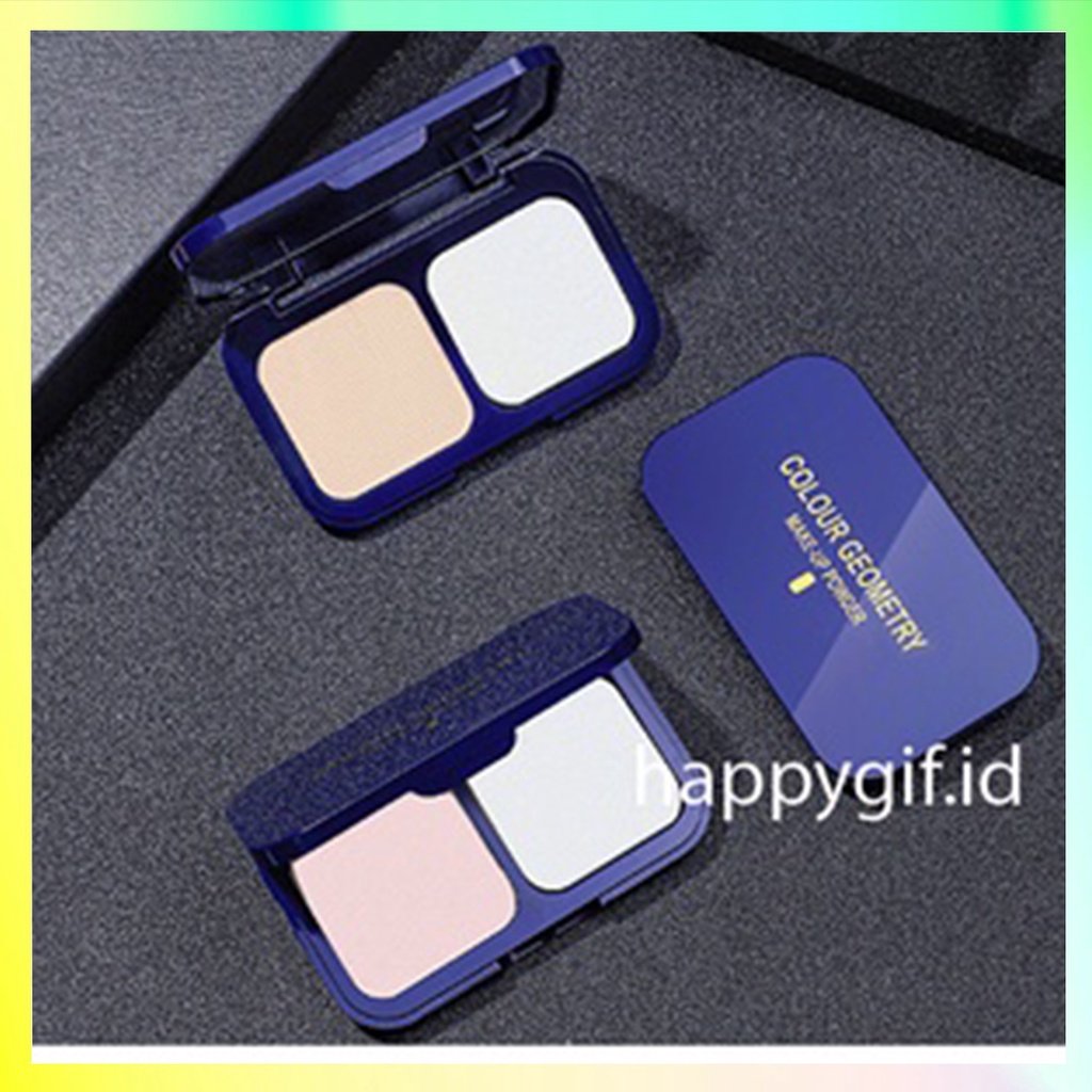 LAMEILA Bedak 2 in 1 Colour Geometry Make Up Powder Cake Durable LA169