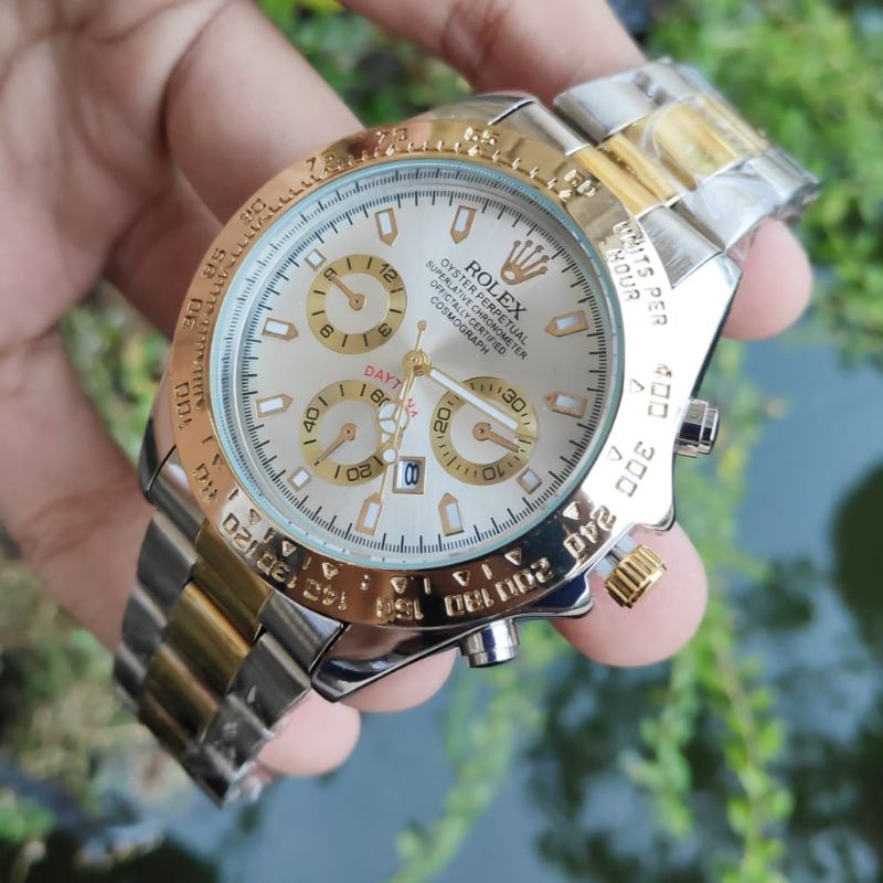 TREEENDIIING..!!!! Jam Tangan Stainless_Daytona_Jam Tangan Pria Analog Mewah Stainless Steel