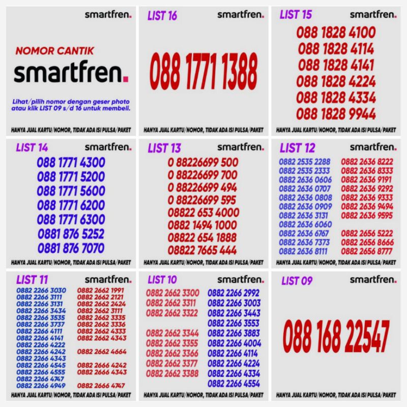 Nomor Cantik smartfren prabayar rapi